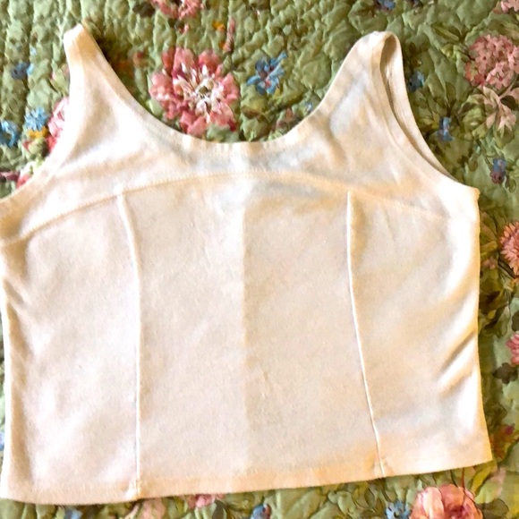 Midriff sleeveless cream/vanilla small top for summer wear or under sheer blouse - Picture 1 of 4